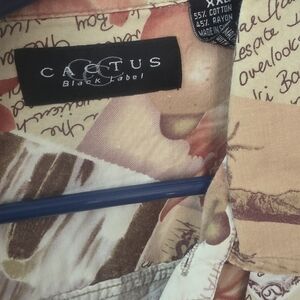 Cactus Black Label Shirt with Abstract Print